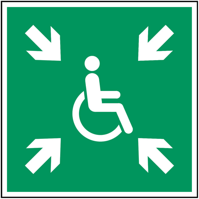 ISO Safety Sign  Evacuation temporary refuge
