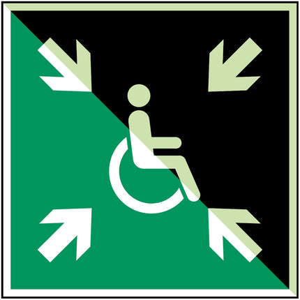 ISO Safety Sign  Evacuation temporary refuge