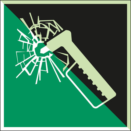 ISO Safety Sign  Emergency hammer