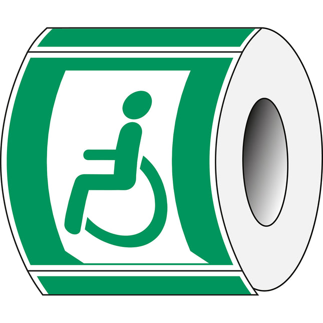 ISO Safety Sign  Emergency exit for people unable to walk or with walking impairment left