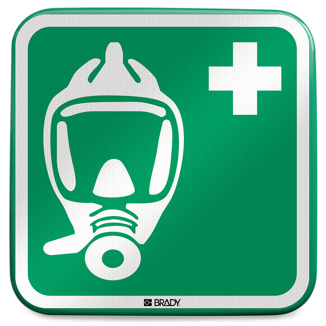 ISO Safety Sign  Emergency escape breathing device