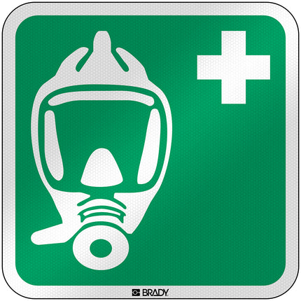 ISO Safety Sign  Emergency escape breathing device