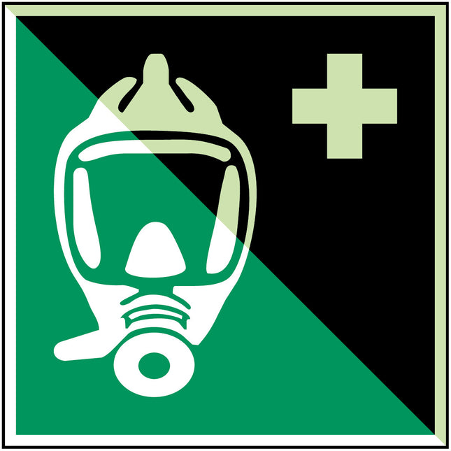 ISO Safety Sign  Emergency escape breathing device
