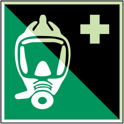 ISO Safety Sign  Emergency escape breathing device