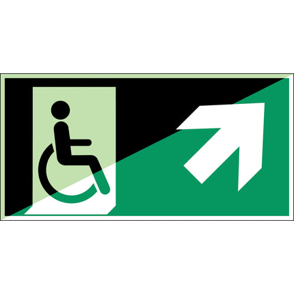 ISO Safety Sign  Emergency exit for people unable to walk or with walking impairment right
