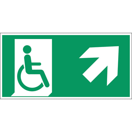 ISO Safety Sign  Emergency exit for people unable to walk or with walking impairment right