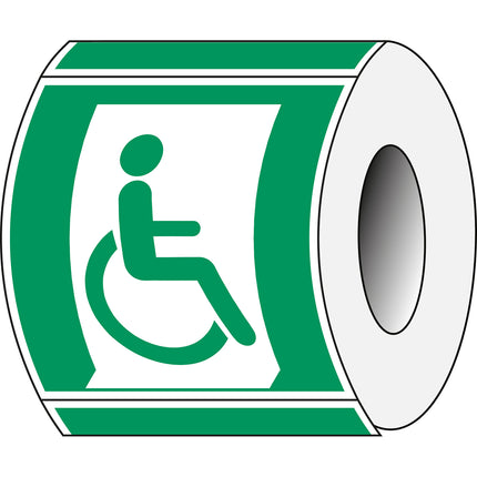 ISO Safety Sign  Emergency exit for people unable to walk or with walking impairment right