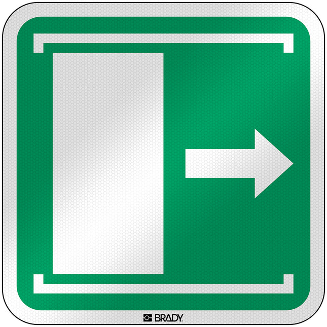 ISO Safety Sign  Door slides right to open