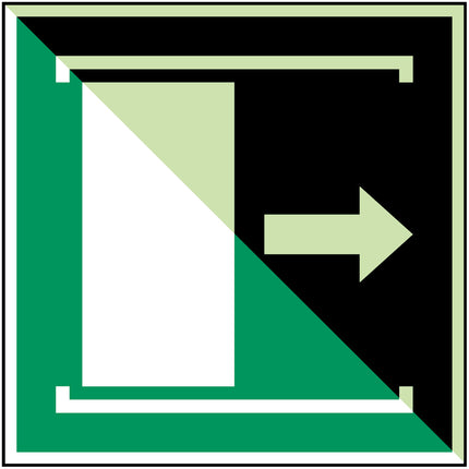 ISO Safety Sign  Door slides right to open