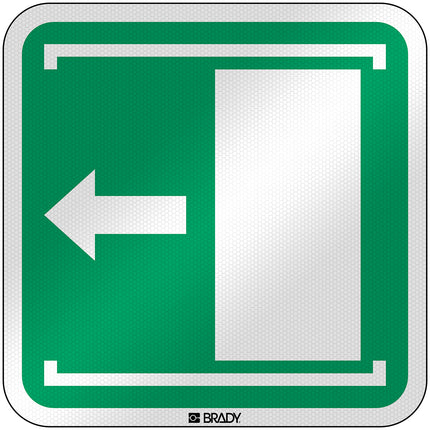 ISO Safety Sign  Door slides left to open
