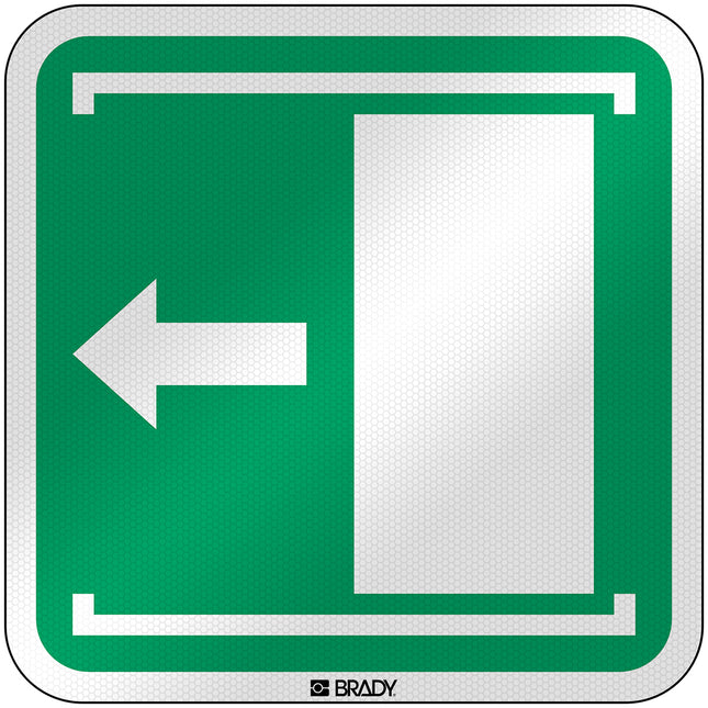 ISO Safety Sign  Door slides left to open