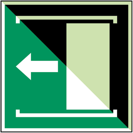 ISO Safety Sign  Door slides left to open