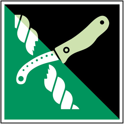 ISO Safety Sign  Liferaft knife