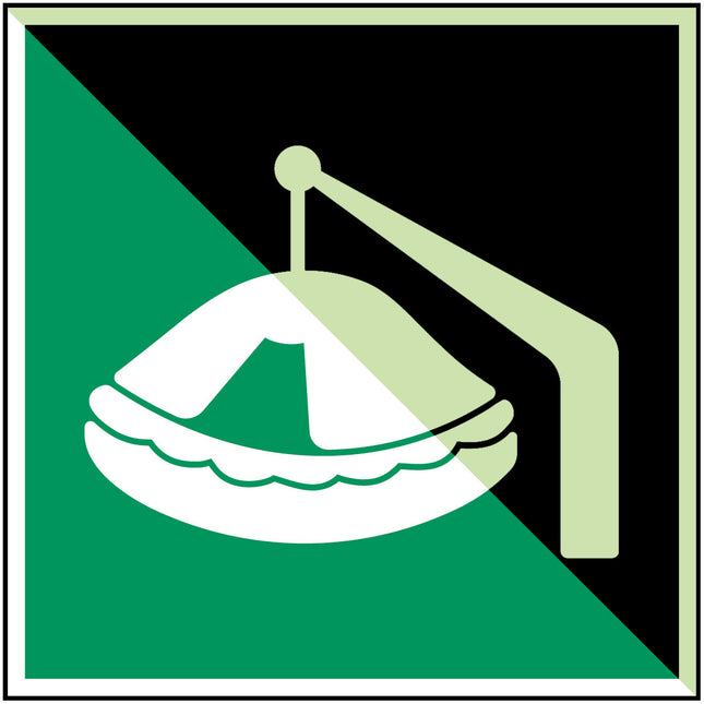 ISO Safety Sign  Davitlaunched liferaft