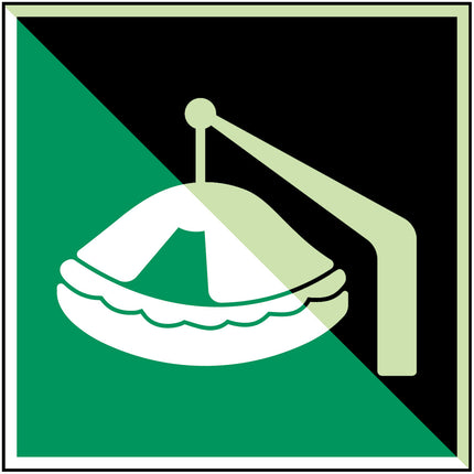 ISO Safety Sign  Davitlaunched liferaft