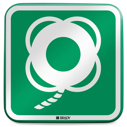 ISO Safety Sign  Lifebuoy with line