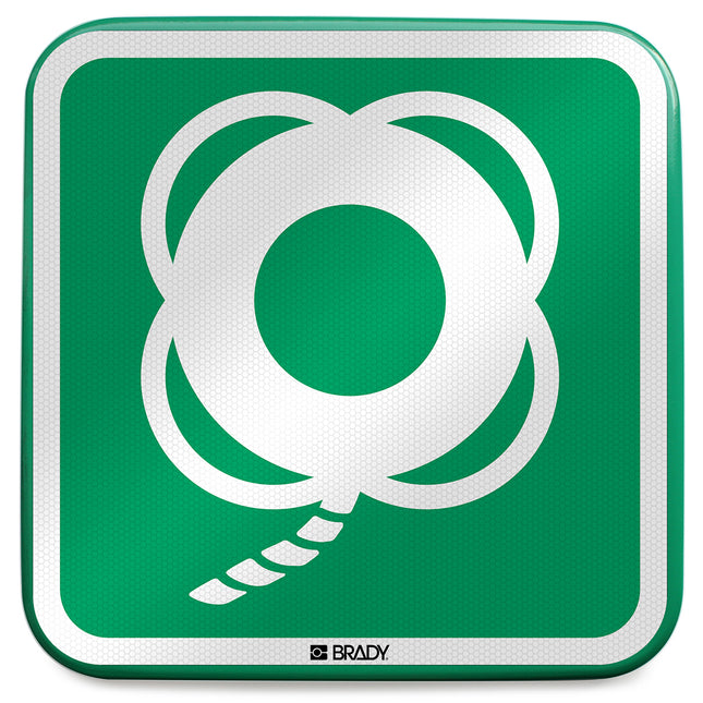 ISO Safety Sign  Lifebuoy with line