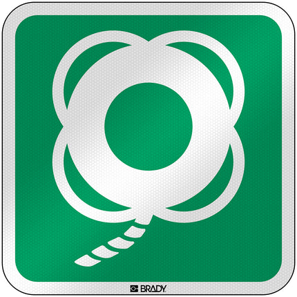 ISO Safety Sign  Lifebuoy with line