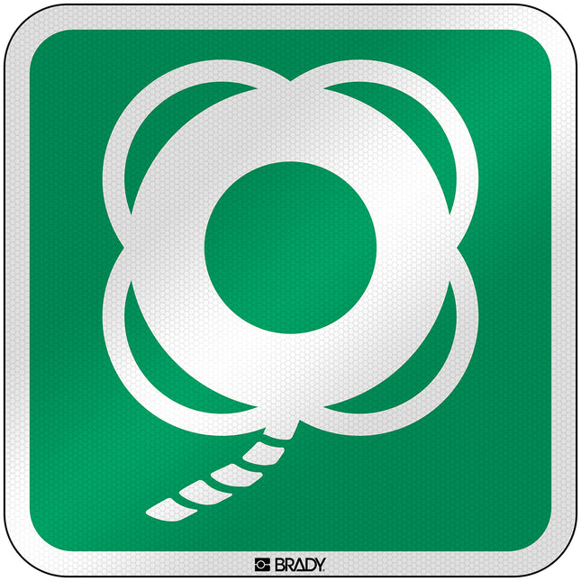 ISO Safety Sign  Lifebuoy with line