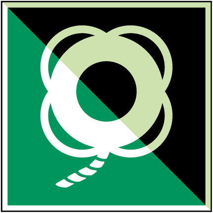 ISO Safety Sign  Lifebuoy with line