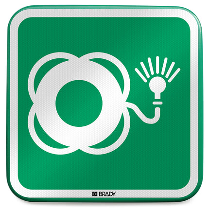ISO Safety Sign  Lifebuoy with light