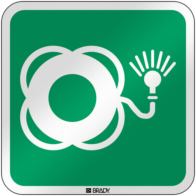 ISO Safety Sign  Lifebuoy with light