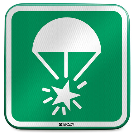 ISO Safety Sign  Rocket parachute flare