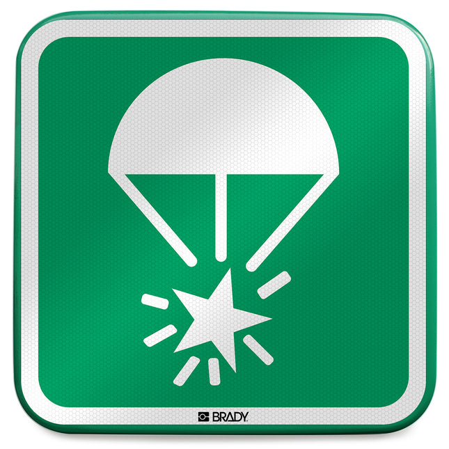ISO Safety Sign  Rocket parachute flare