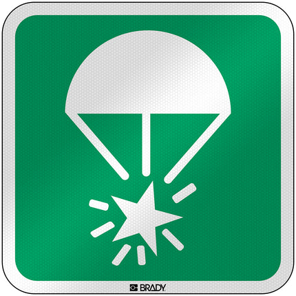 ISO Safety Sign  Rocket parachute flare