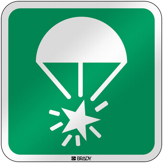 ISO Safety Sign  Rocket parachute flare