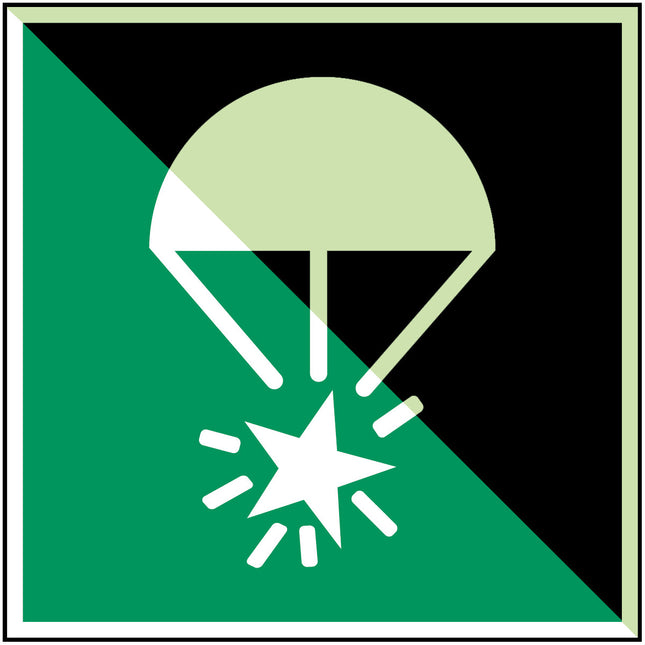 ISO Safety Sign  Rocket parachute flare