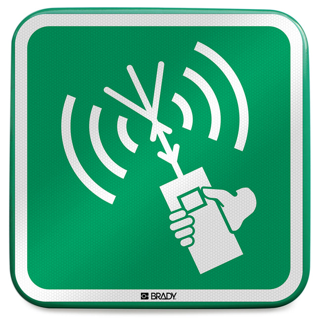 ISO Safety Sign  Twoway VHF radiotelephone apparatus