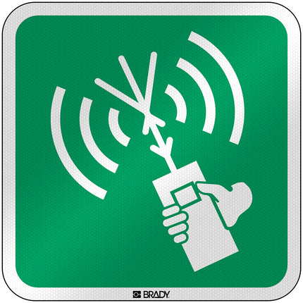 ISO Safety Sign  Twoway VHF radiotelephone apparatus