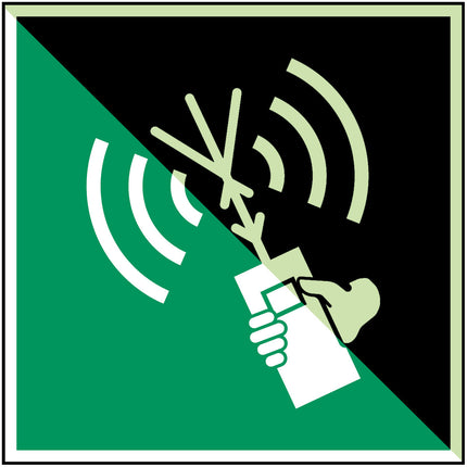 ISO Safety Sign  Twoway VHF radiotelephone apparatus