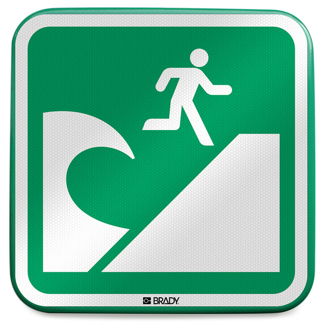 ISO Safety Sign  Tsunami evacuation area