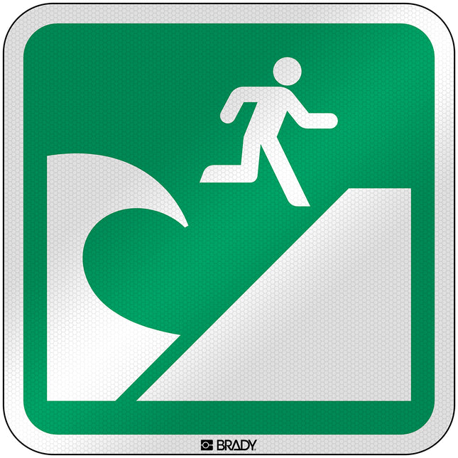 ISO Safety Sign  Tsunami evacuation area
