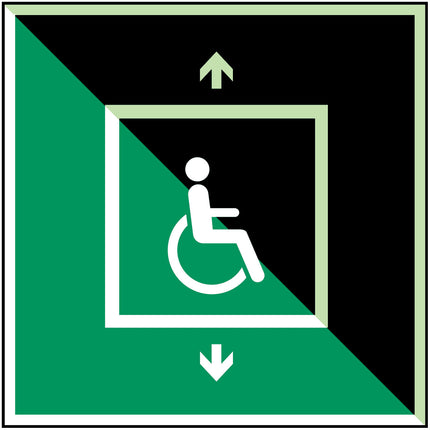 ISO Safety Sign  Evacuation lift for people unable to use stairs