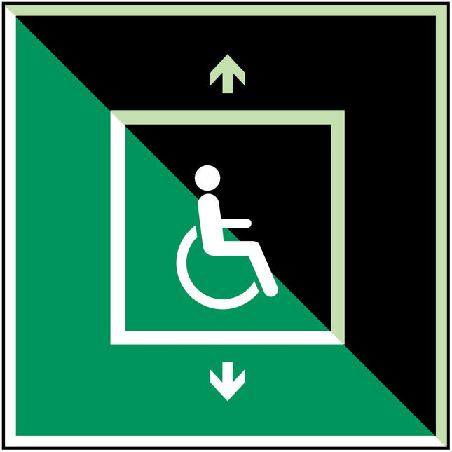 ISO Safety Sign  Evacuation lift for people unable to use stairs