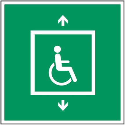 ISO Safety Sign  Evacuation lift for people unable to use stairs
