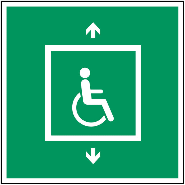 ISO Safety Sign  Evacuation lift for people unable to use stairs