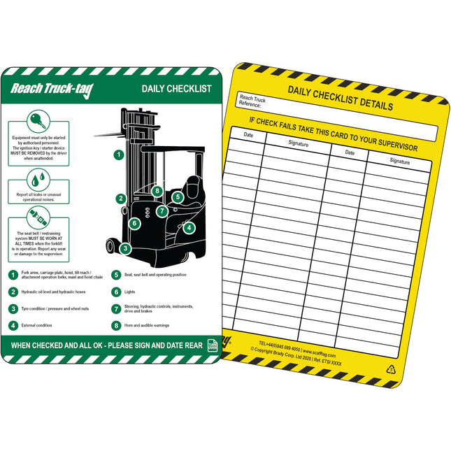 Reach Truck Tag Insert