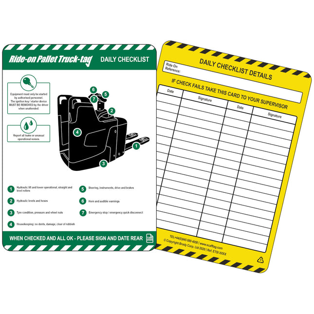 Rideon Pallet Truck Tag Insert