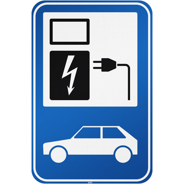 Electrical Vehicle Parking Sign  Parking space reserved for charging your car electrically