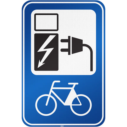 Electrical Vehicle Parking Sign  Parking space reserved for charging your bike electrically