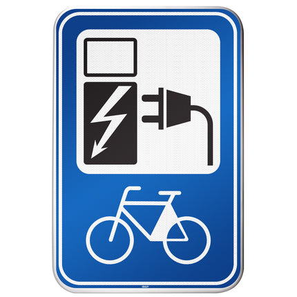 Electrical Vehicle Parking Sign  Parking space reserved for charging your bike electrically