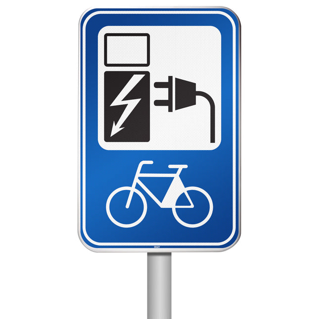Electrical Vehicle Parking Sign  Parking space reserved for charging your bike electrically