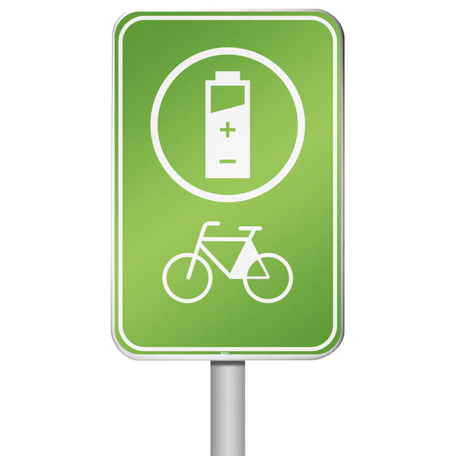 Electrical Vehicle Parking Sign  Parking space reserved for charging your bike electrically