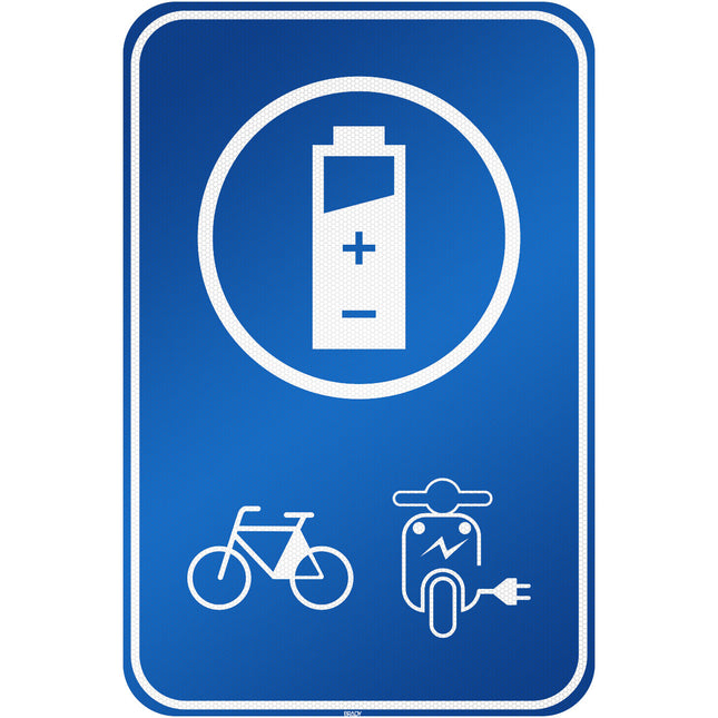 Electrical Vehicle Parking Sign  Parking space reserved for charging your bike or scooter electrically