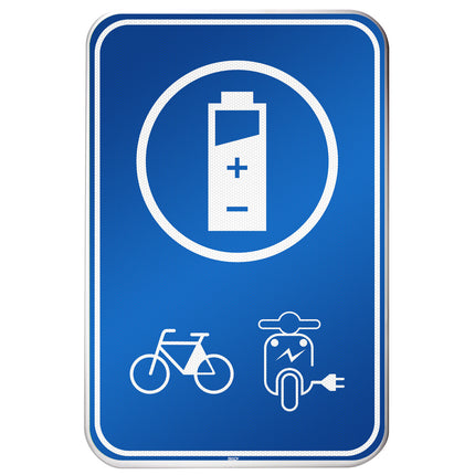 Electrical Vehicle Parking Sign  Parking space reserved for charging your bike or scooter electrically