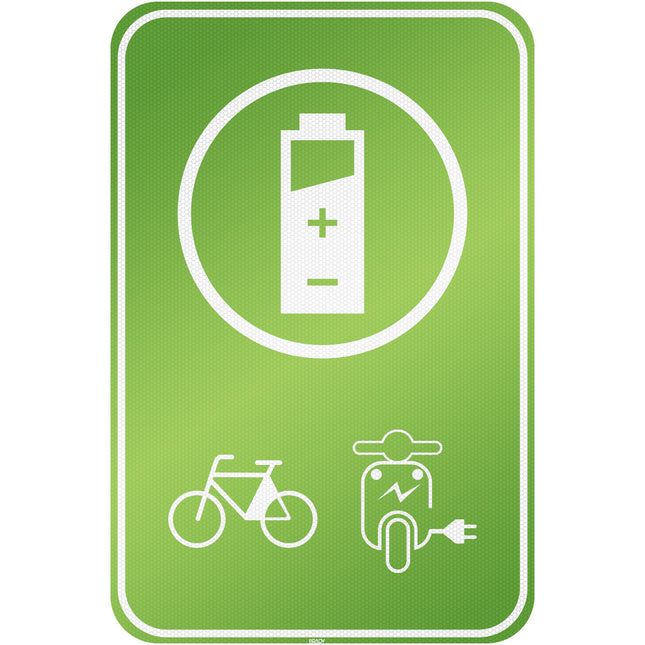 Electrical Vehicle Parking Sign  Parking space reserved for charging your bike or scooter electrically